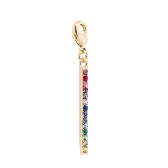 Gold Rainbow Bar Austrian Crystal Charm by Bead Landing™